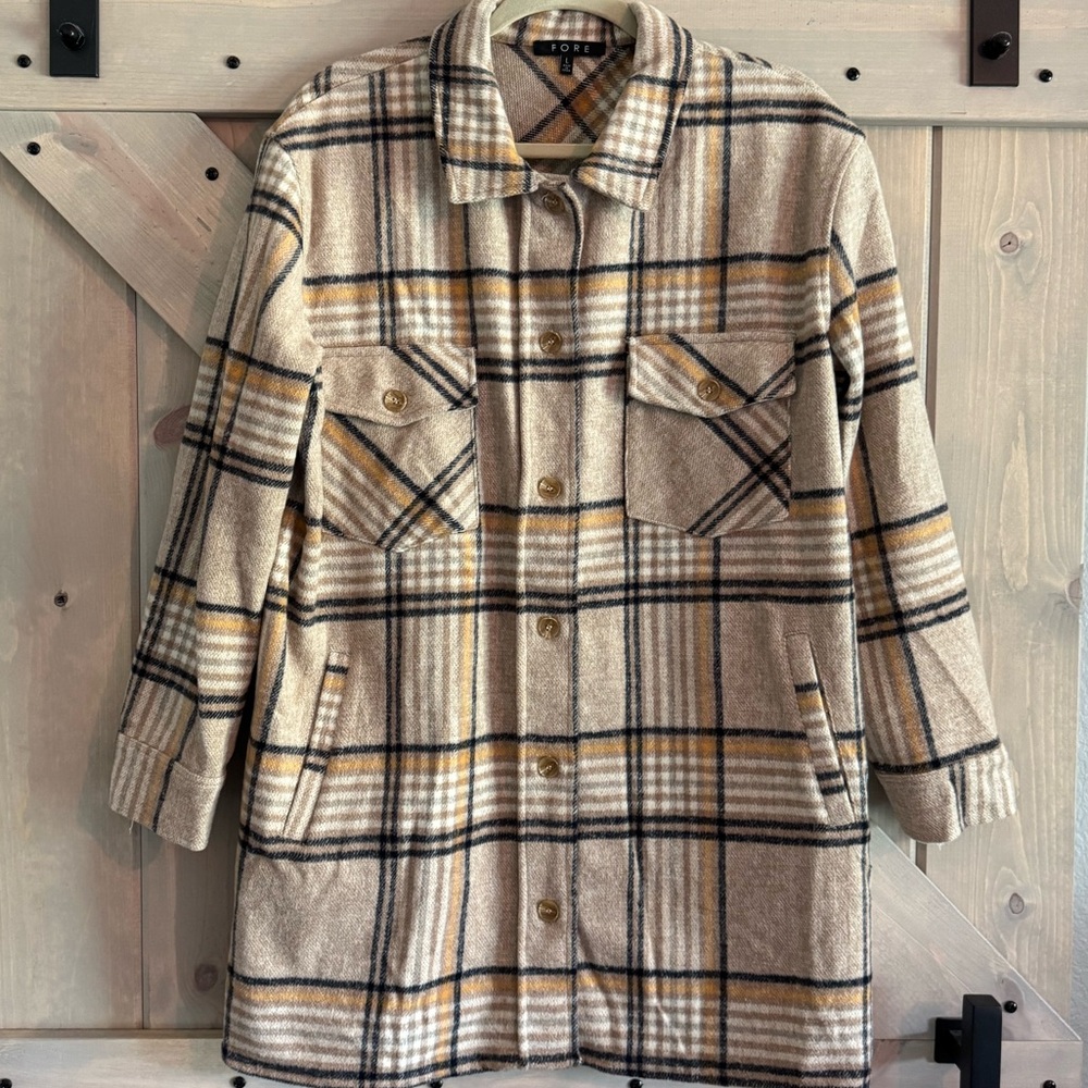 FORE Plaid Coat/Shacket Size Large